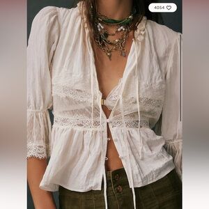 Free People Forever Young Bed Jacket. White Asylum. Size Small. NWT